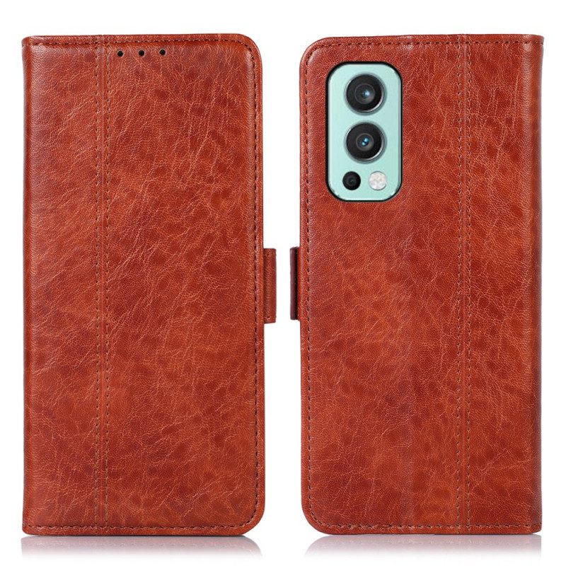 Flip Case Für OnePlus Nord 2 5G Dezente Nähte