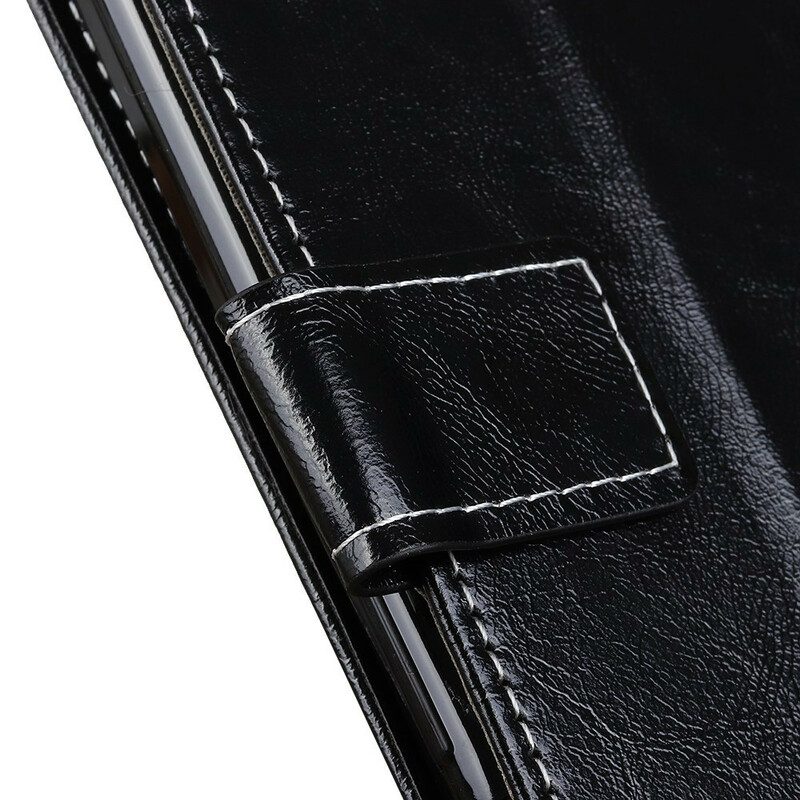 Flip Case Für OnePlus Nord 2 5G Glänzende Und Sichtbare Nähte