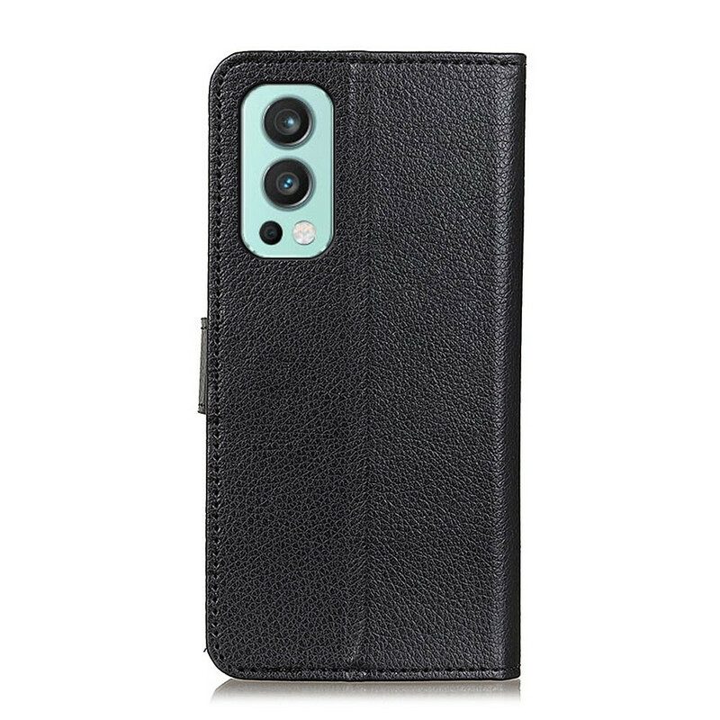 Flip Case Für OnePlus Nord 2 5G Litschi-kunstleder