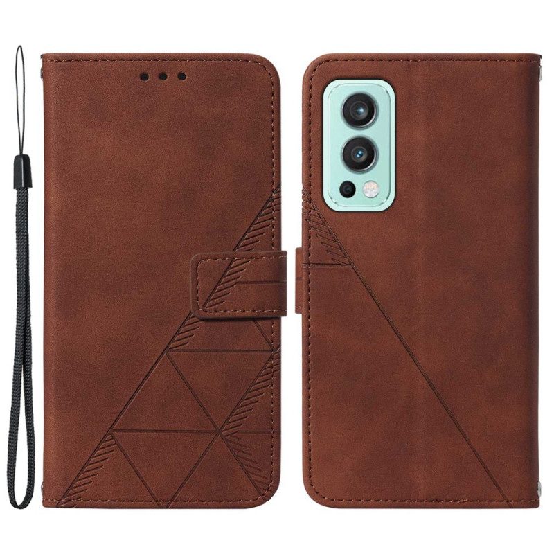 Flip Case Für OnePlus Nord 2 5G Pyramidenleder-effekt