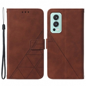 Flip Case Für OnePlus Nord 2 5G Pyramidenleder-effekt