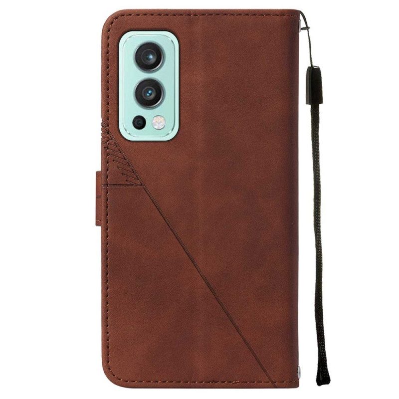 Flip Case Für OnePlus Nord 2 5G Pyramidenleder-effekt