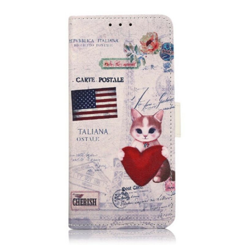 Flip Case Für OnePlus Nord 2 5G Reisende Katze