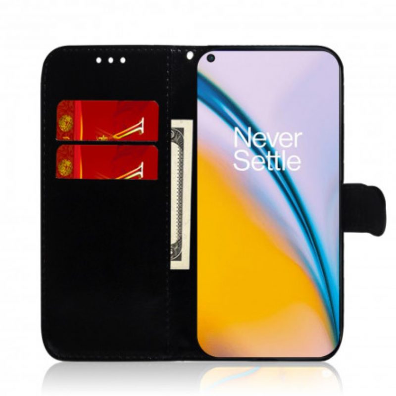 Flip Case Für OnePlus Nord 2 5G Spiegelabdeckung Aus Kunstleder