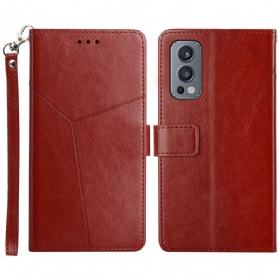 Flip Case Für OnePlus Nord 2 5G Stil Leder Geo Y Design