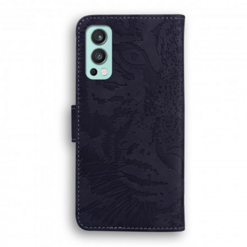 Flip Case Für OnePlus Nord 2 5G Tiger-gesichtsdruck