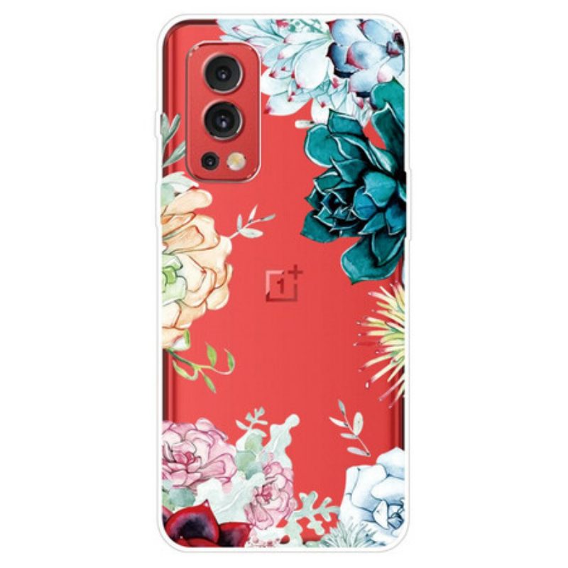 Handyhülle Für OnePlus Nord 2 5G Nahtlose Aquarellblumen