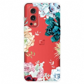 Handyhülle Für OnePlus Nord 2 5G Nahtlose Aquarellblumen