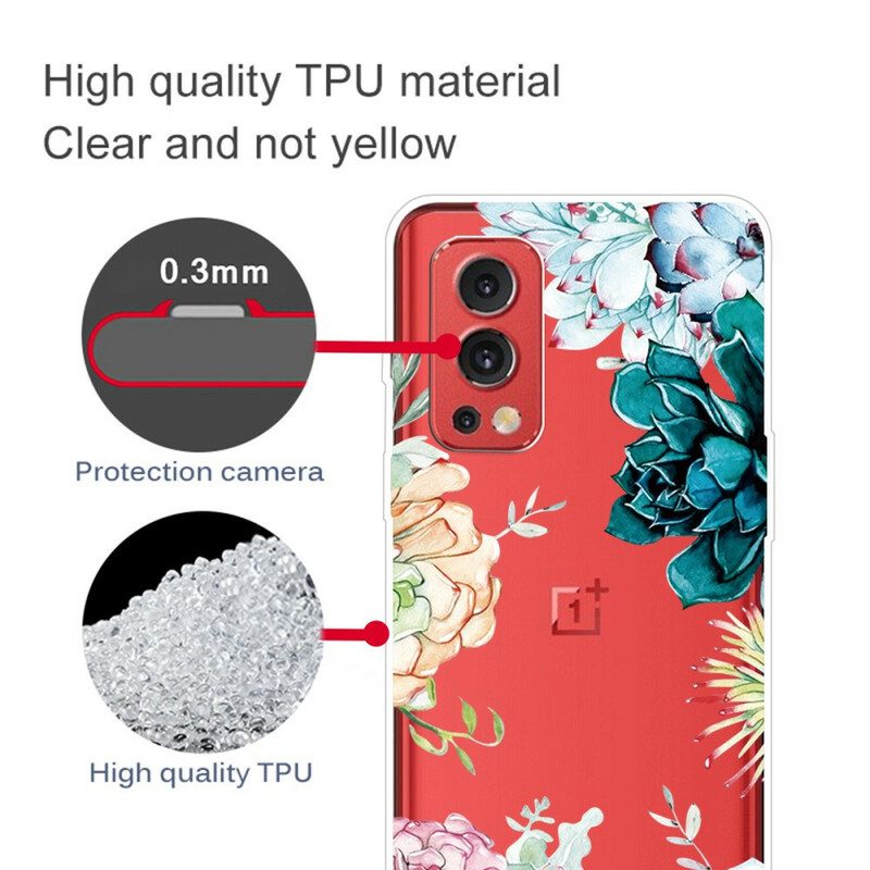 Handyhülle Für OnePlus Nord 2 5G Nahtlose Aquarellblumen