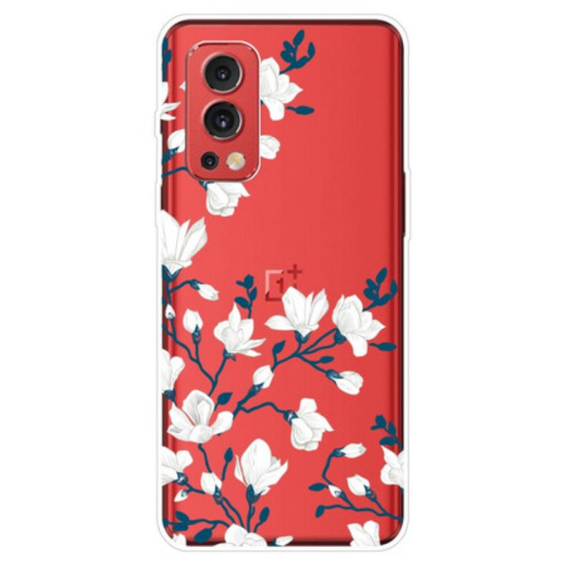 Hülle Für OnePlus Nord 2 5G Weiße Blumen