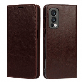 Schutzhülle Für OnePlus Nord 2 5G Flip Case Echtes Leder