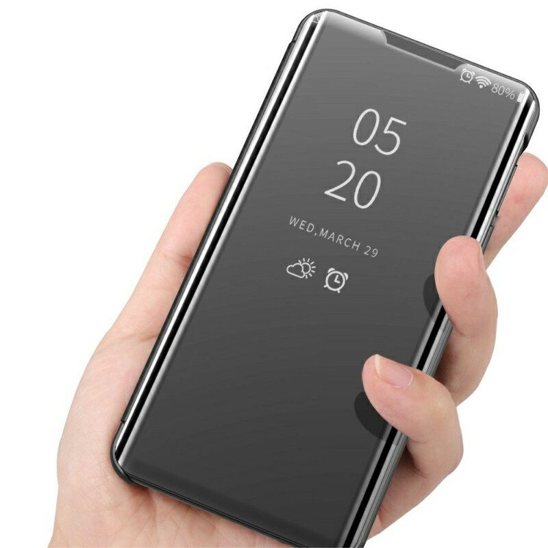 Schutzhülle Für OnePlus Nord 2 5G Spiegel Und Kunstleder