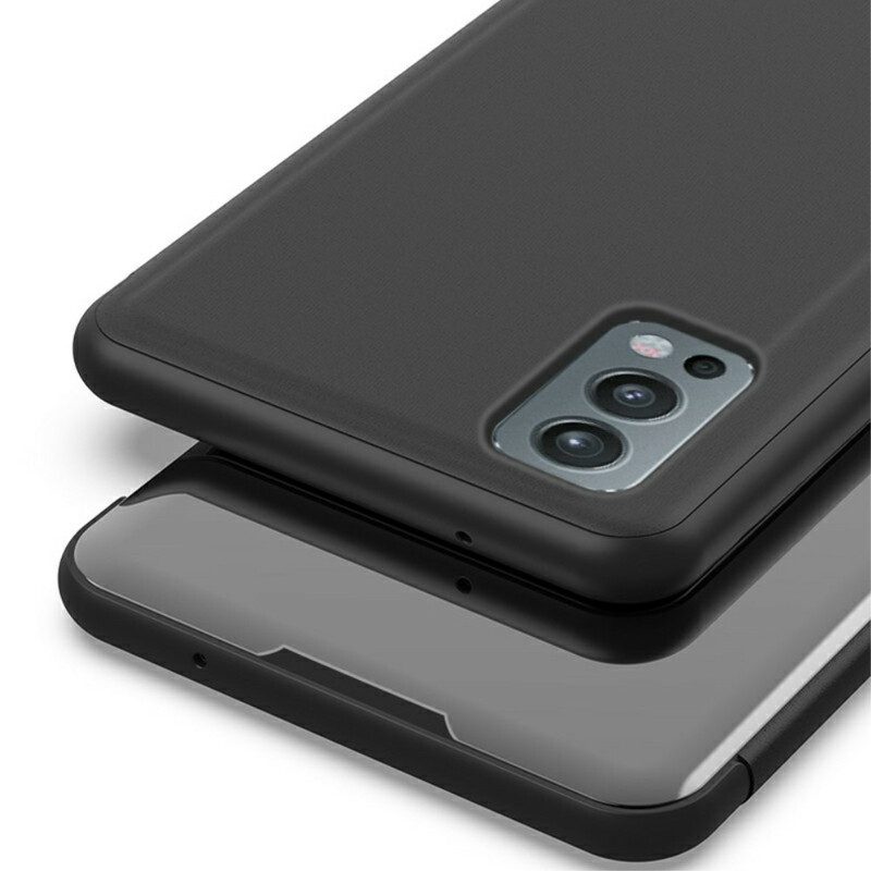 Schutzhülle Für OnePlus Nord 2 5G Spiegel Und Kunstleder