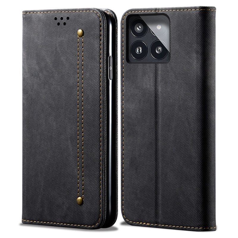 Flip Case Poco X6 Pro 5g Handyhülle Jeansstoff