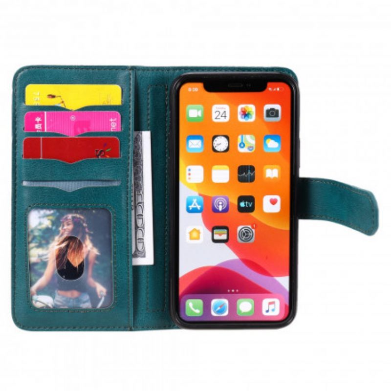 Flip Case Für iPhone 11 Pro Multifunktionaler Kartenhalter Für 10 Karten