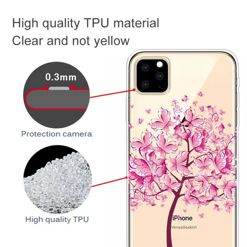 Hülle Für iPhone 11 Pro Rosa Baumkrone