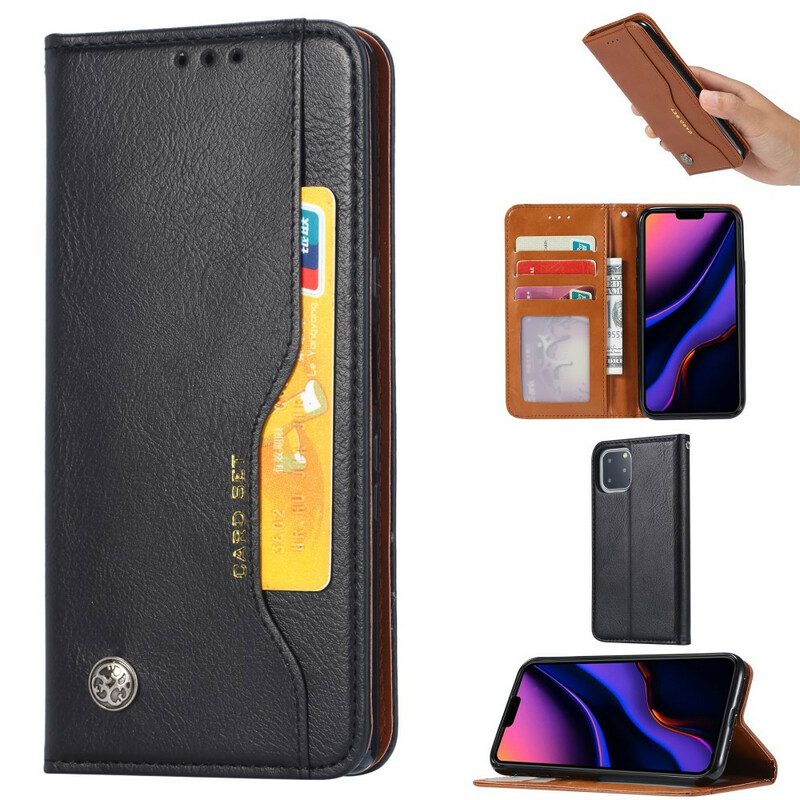 Schutzhülle Für iPhone 11 Pro Flip Case Kartenhalter Aus Kunstleder