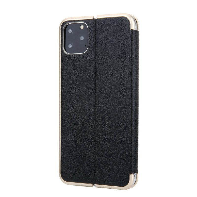 Schutzhülle Für iPhone 11 Pro Flip Case Kunstleder Cmai2 Metallkanten