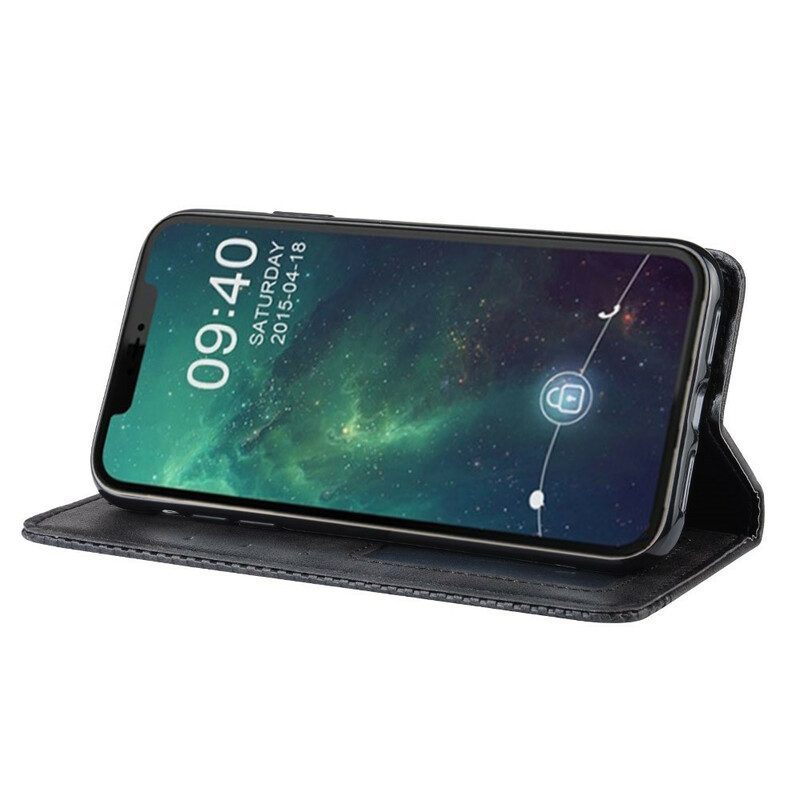 Schutzhülle Für iPhone 11 Pro Flip Case Stilisierter Vintage-ledereffekt