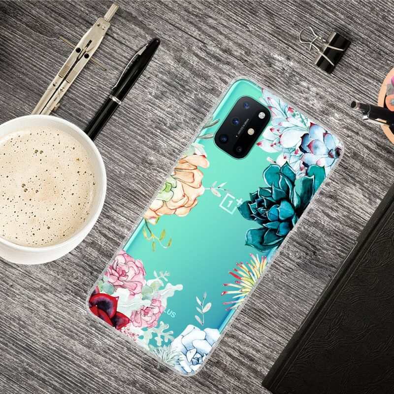 Hülle Für OnePlus 8T Nahtlose Aquarellblumen