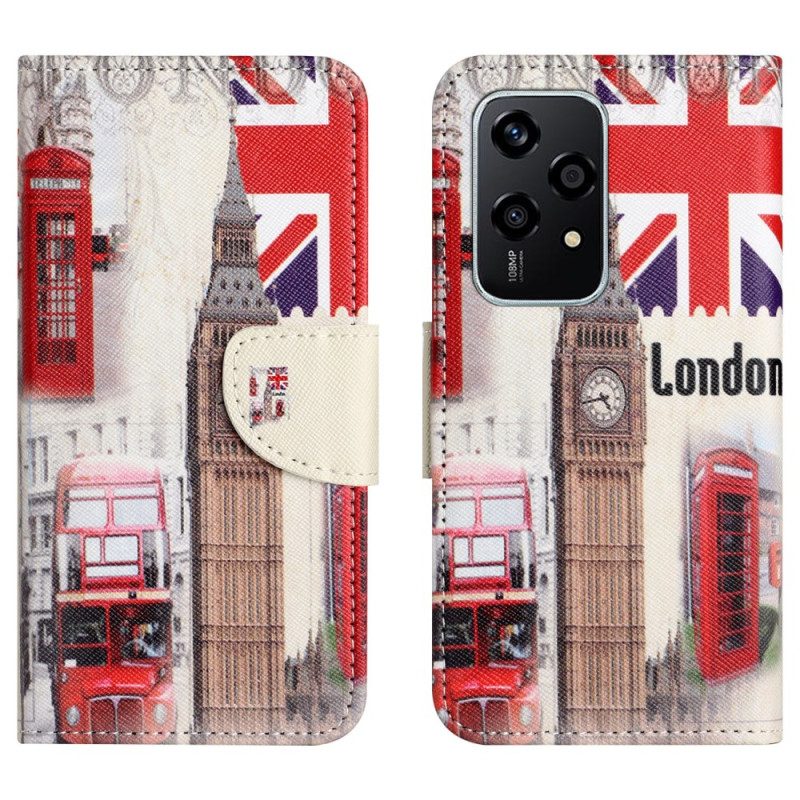 Lederhüllen Honor 200 Lite Handyhülle Londoner Leben