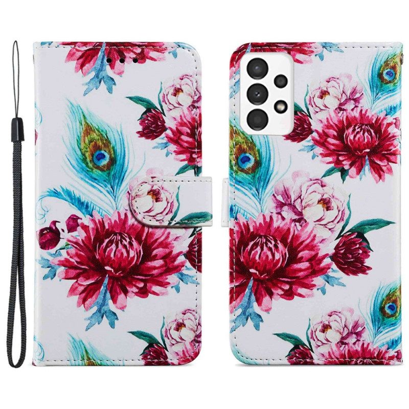 Flip Case Für Samsung Galaxy A13 Intensive Blumen