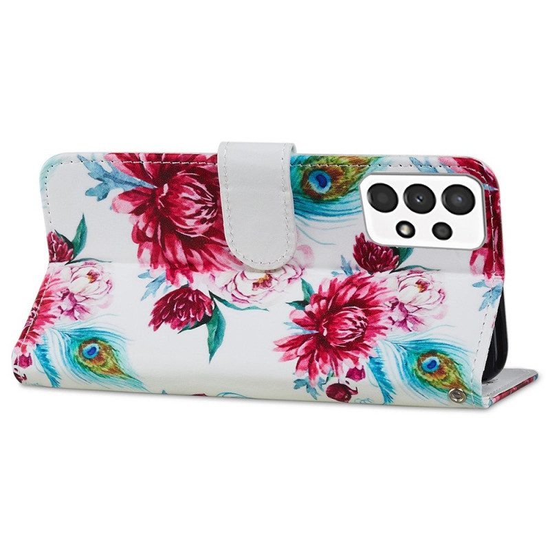 Flip Case Für Samsung Galaxy A13 Intensive Blumen