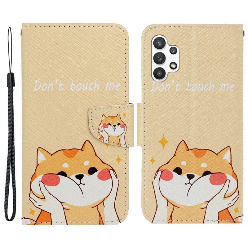 Flip Case Für Samsung Galaxy A13 Mit Kordel Katze. Fass Mich Nicht Mit Riemen An