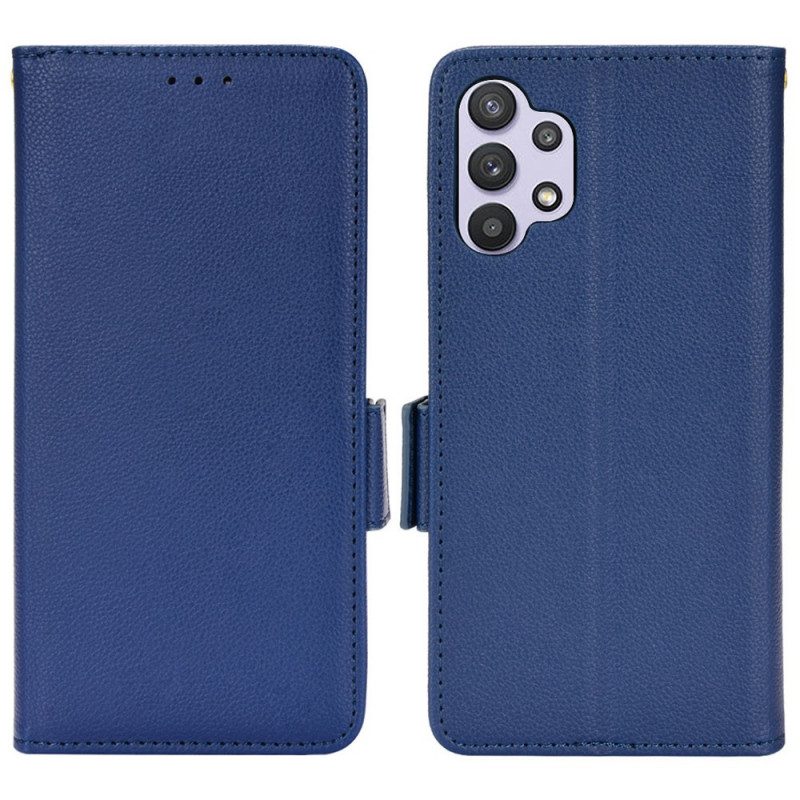 Flip Case Für Samsung Galaxy A13 Traditionelles Litschi-kunstleder