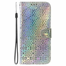 Lederhüllen Für Samsung Galaxy A13 Mit Kordel Strappy Psychedelische Blumen