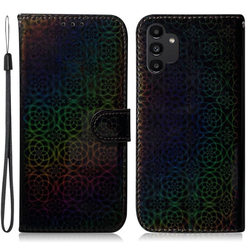 Lederhüllen Für Samsung Galaxy A13 Mit Kordel Strappy Psychedelische Blumen