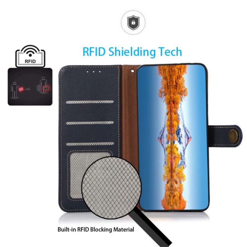 Flip Case Für Realme 8i Khazneh Rfid-echtleder