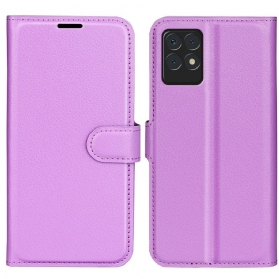 Flip Case Für Realme 8i Klassisches Lychee-kunstleder