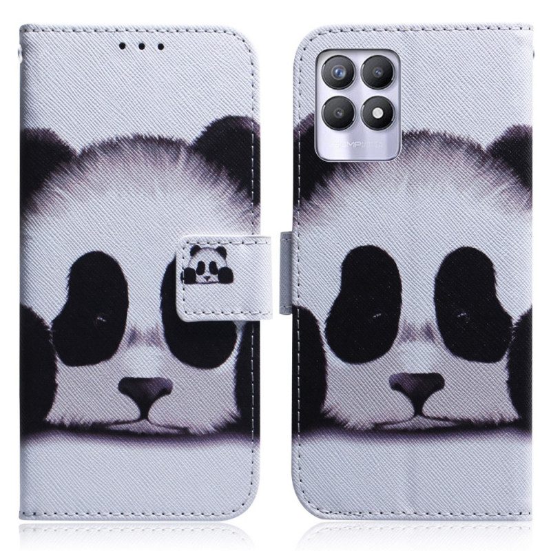 Flip Case Für Realme 8i Panda-gesicht