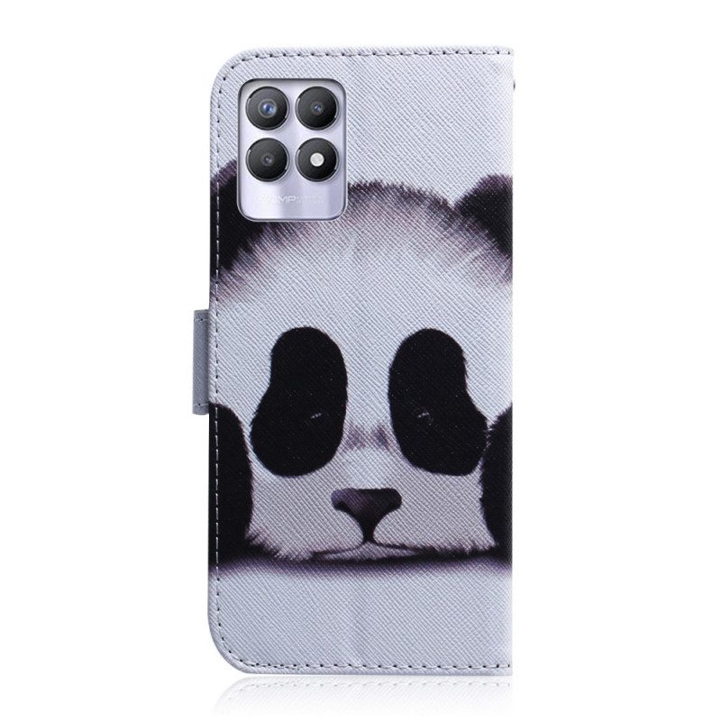 Flip Case Für Realme 8i Panda-gesicht