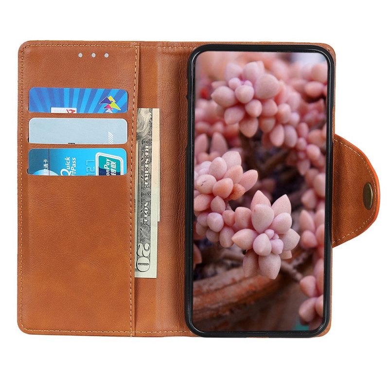 Flip Case Für Realme 8i Vintage Kunstleder Und Knopf