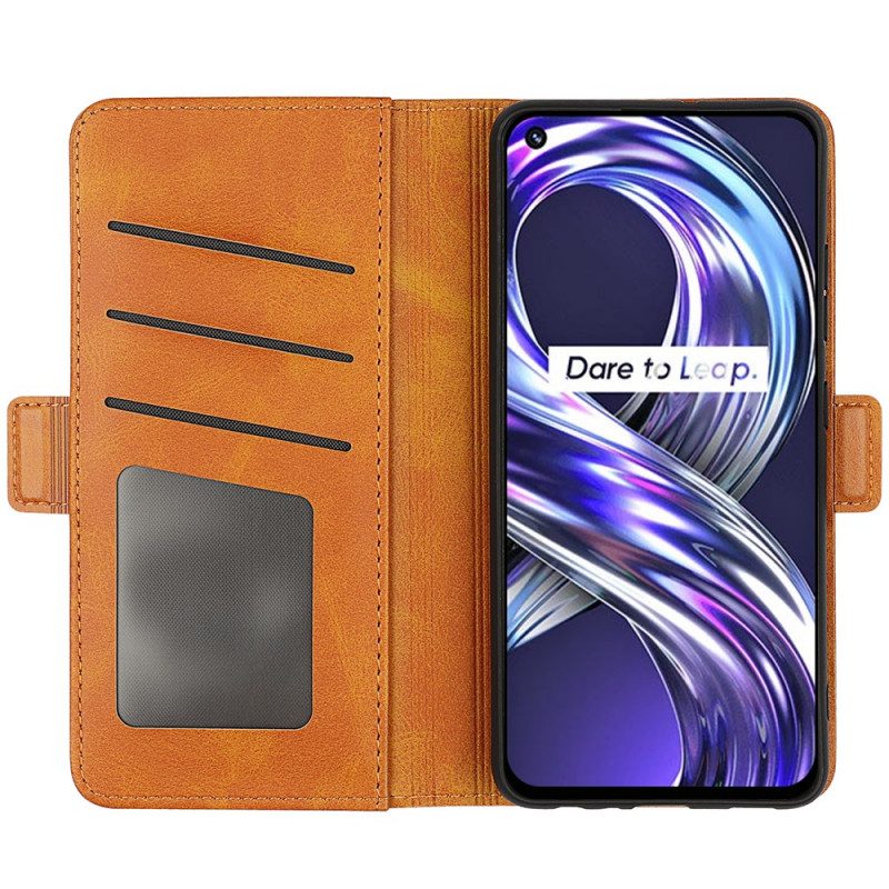 Lederhüllen Für Realme 8i Flip Case Doppelte Klappe