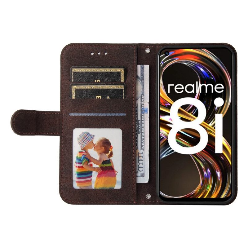 Lederhüllen Für Realme 8i Nieten Und Riemen Aus Kunstleder