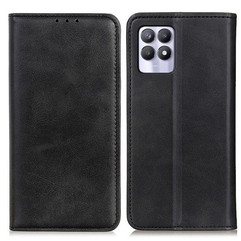 Schutzhülle Für Realme 8i Flip Case Elegantes Spaltleder