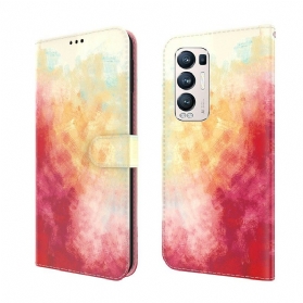 Flip Case Für Oppo Find X3 Neo Abstrakt Bunt