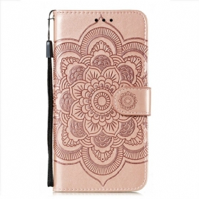 Flip Case Für Oppo Find X3 Neo Mit Kordel Mandala Mit Vollem Riemen