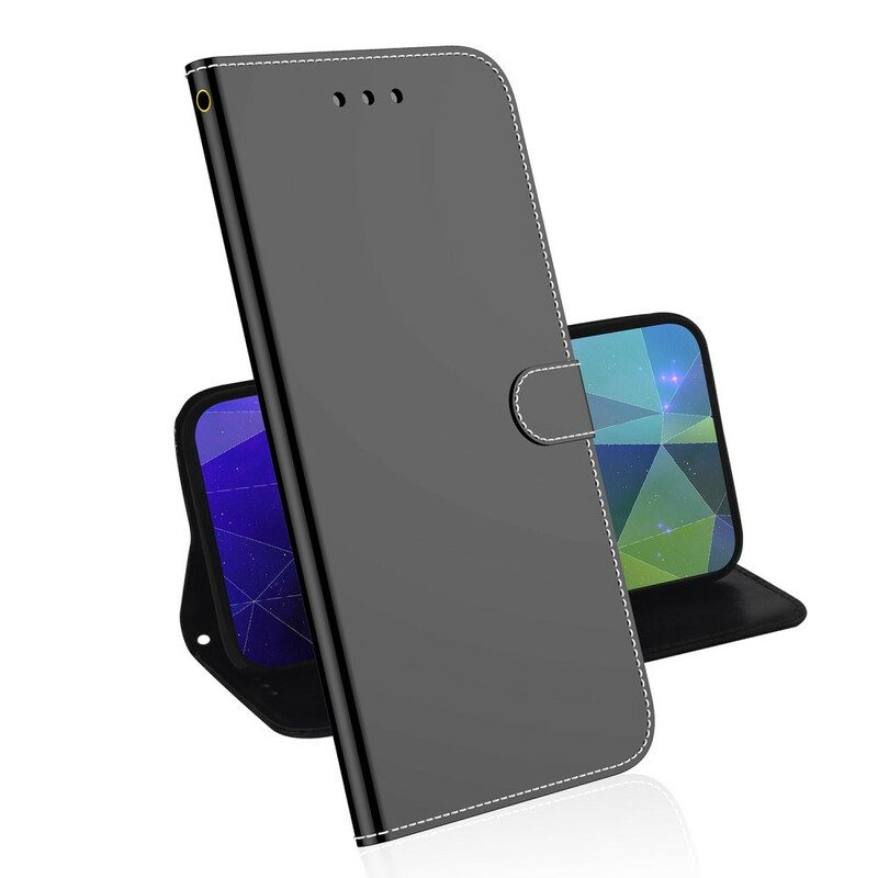 Flip Case Für Oppo Find X3 Neo Spiegelabdeckung Aus Kunstleder