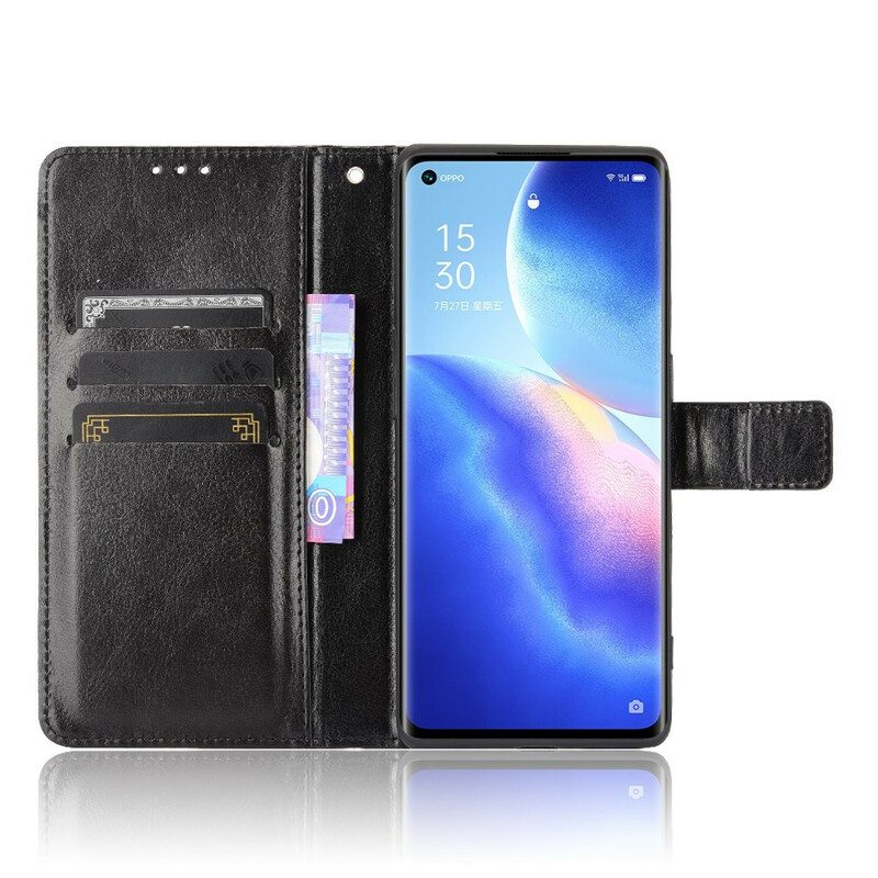 Lederhüllen Für Oppo Find X3 Neo Auffälliges Kunstleder