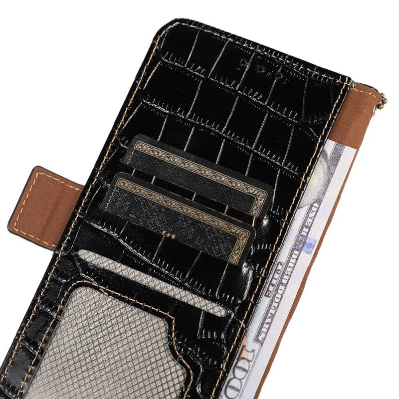 Flip Case Für Motorola Edge 40 Pro Rfid Im Krokodil-stil