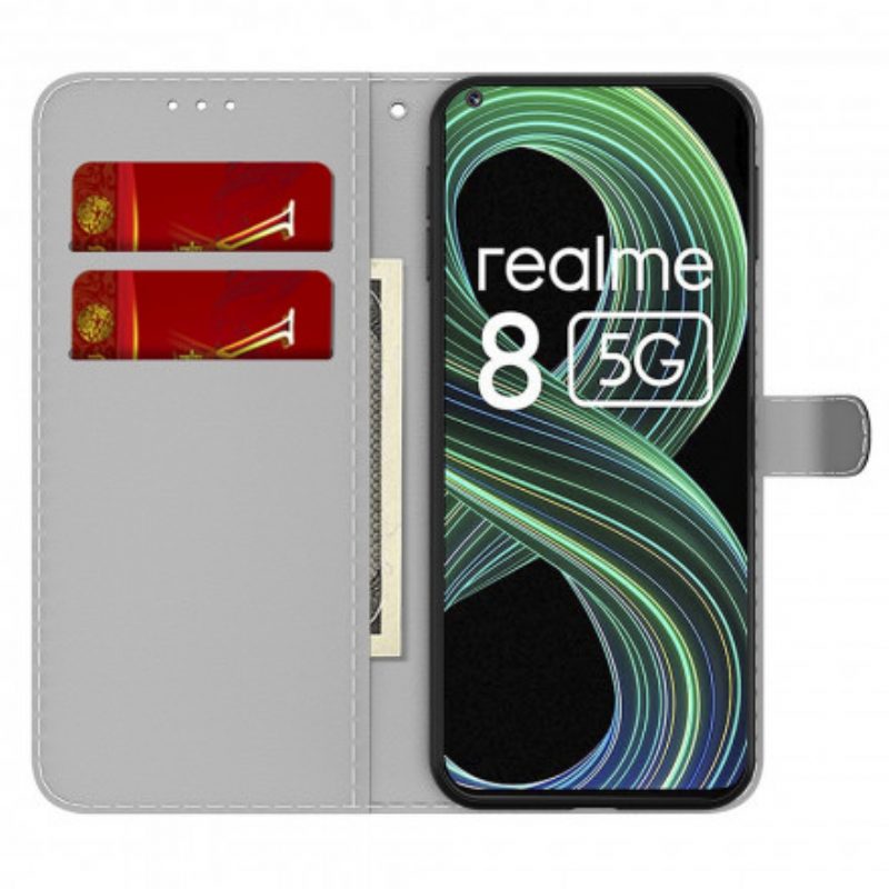 Flip Case Für Realme 8 5G Abstraktes Muster