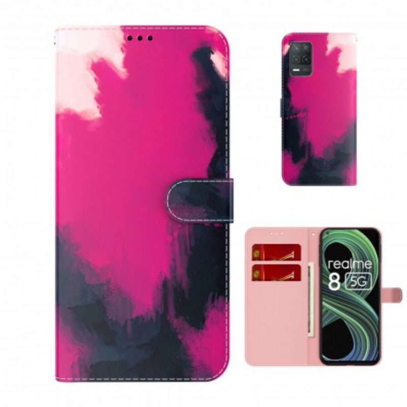 Flip Case Für Realme 8 5G Aquarell