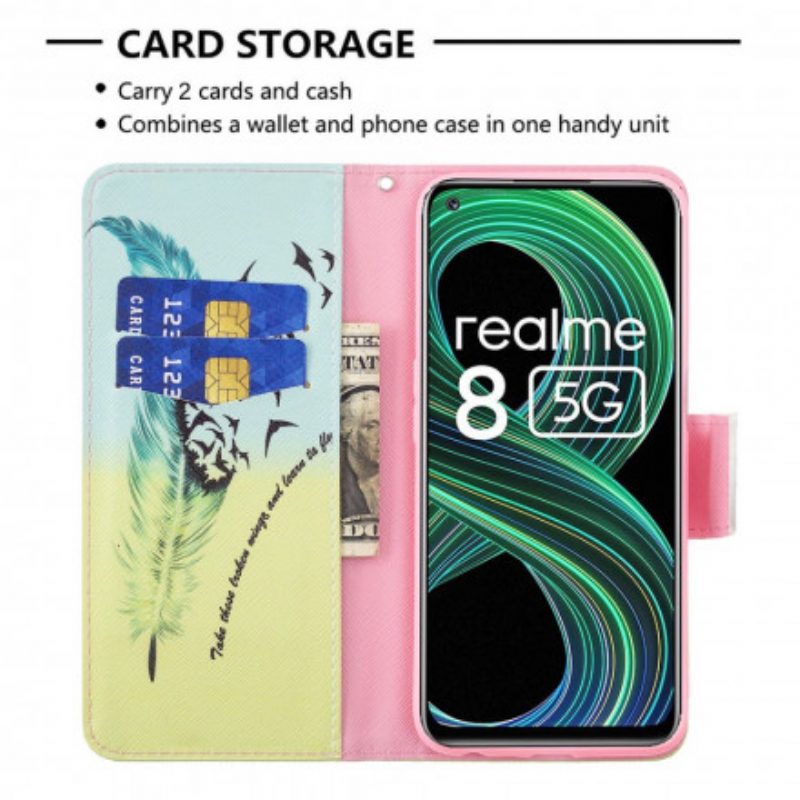 Flip Case Für Realme 8 5G Fliegen Lernen