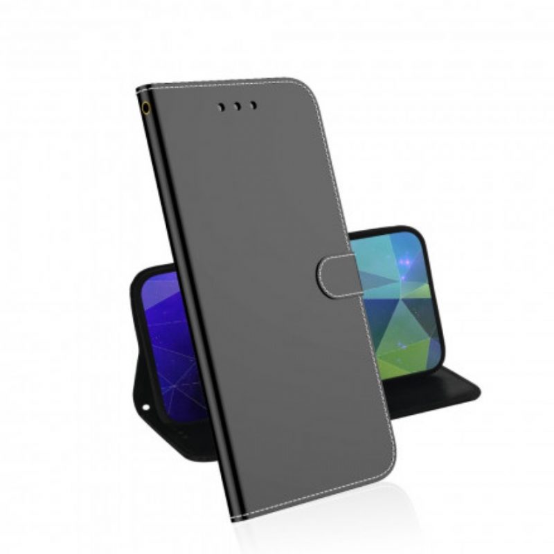 Flip Case Für Realme 8 5G Spiegelabdeckung Aus Kunstleder