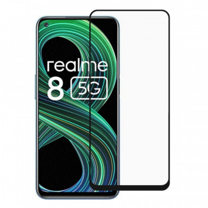 Realme 8 5G Displayschutzfolie Aus Gehärtetem Glas Mit Schwarzem Rand