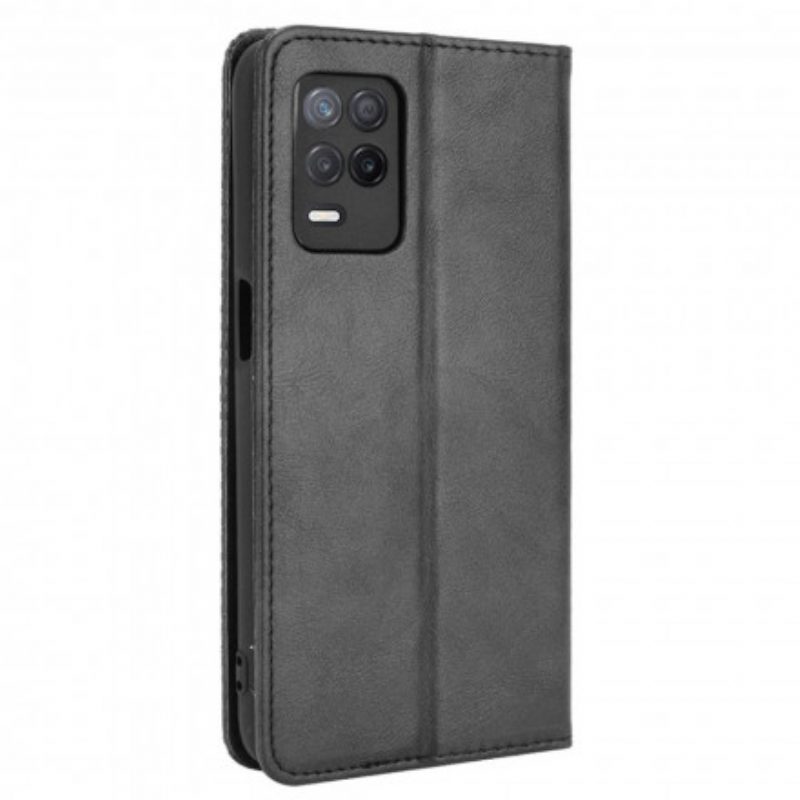 Schutzhülle Für Realme 8 5G Flip Case Stilisierter Vintage-ledereffekt